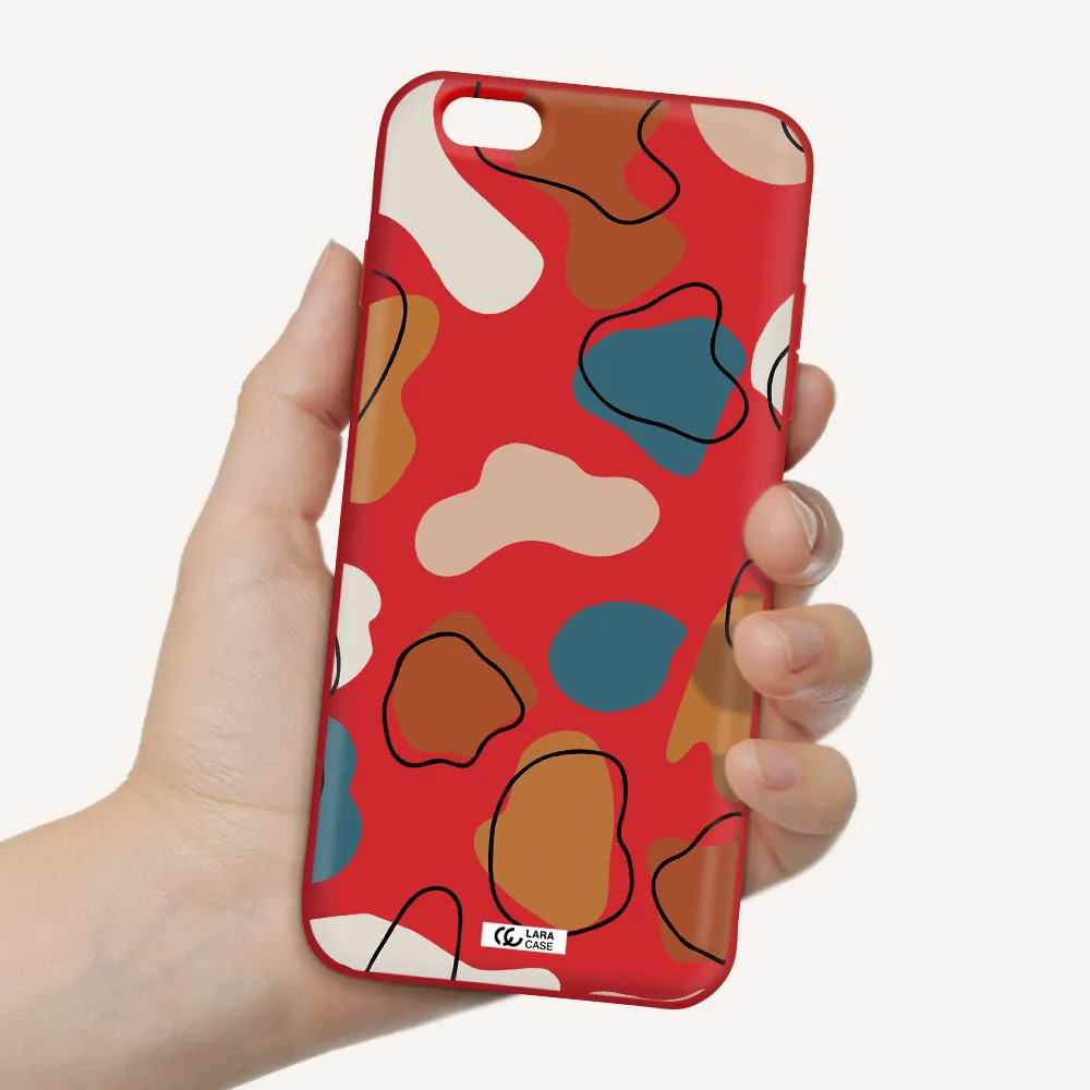 Boho Art Apple iPhone 6 plus Silicone Imperial Red Case
