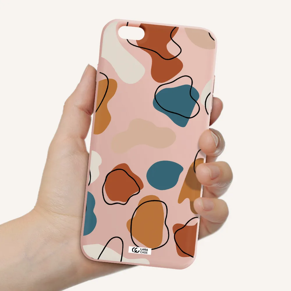 Boho Art Apple iPhone 6 plus Silicone pastel pink Case