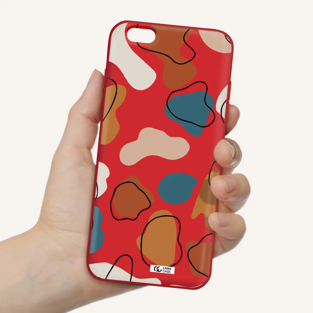 Boho Art Apple iPhone 6 s plus Silicone Imperial Red Case