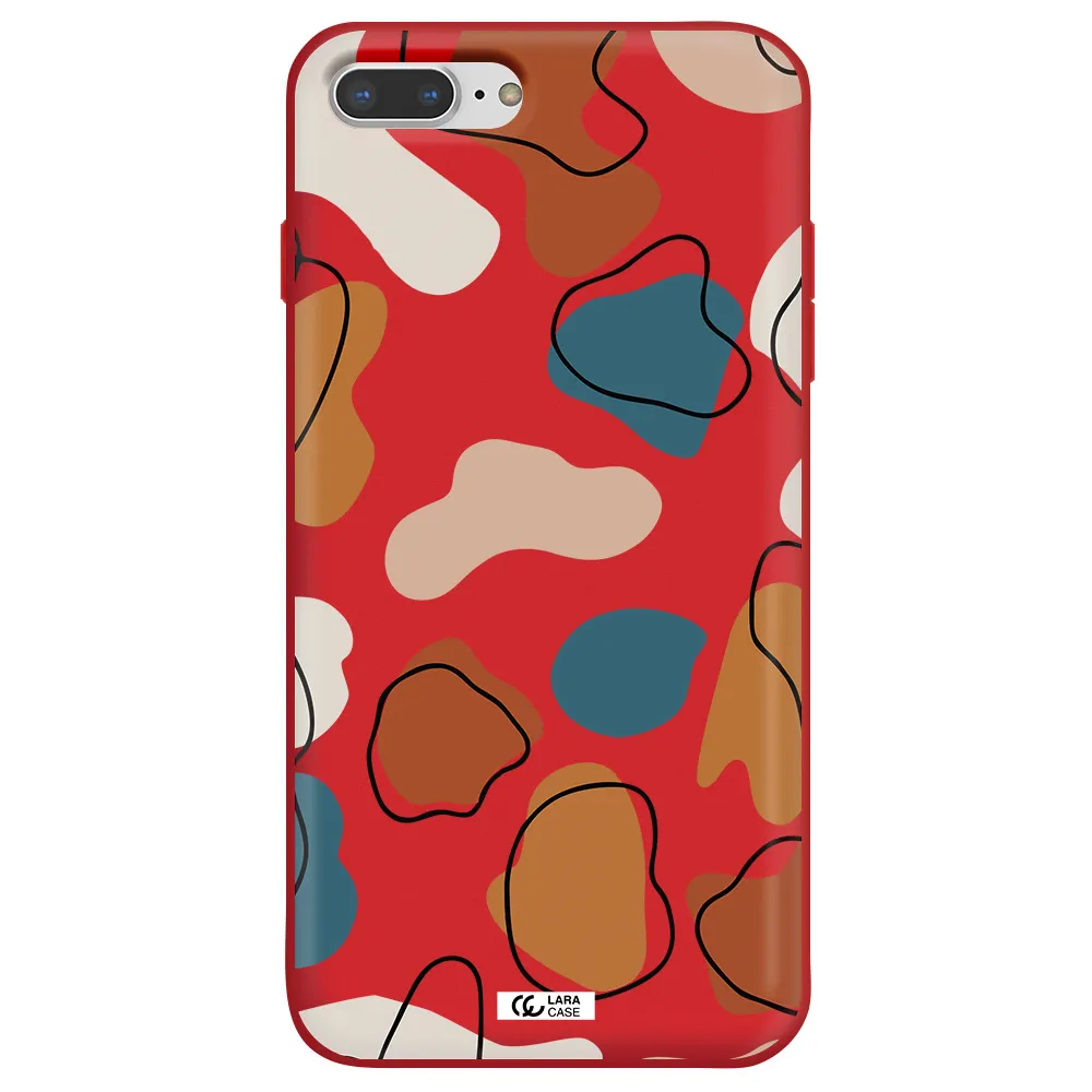 Boho Art Apple iPhone 7 plus Silicone Imperial Red Case