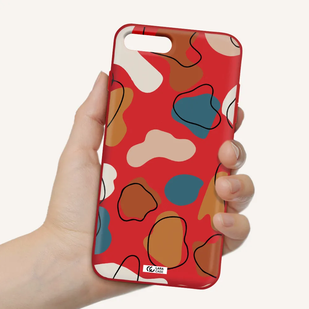 Boho Art Apple iPhone 7 plus Silicone Imperial Red Case