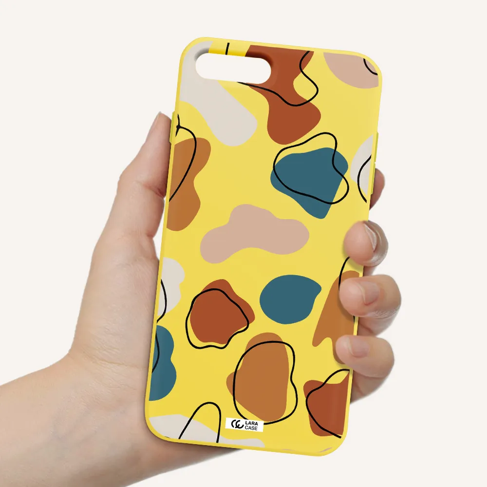 Boho Art Apple iPhone 8 plus Silicone canary yellow Case