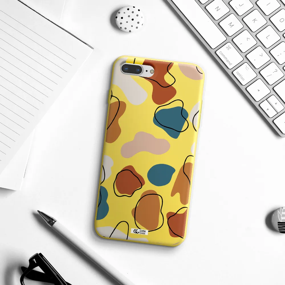 Boho Art Apple iPhone 8 plus Silicone canary yellow Case