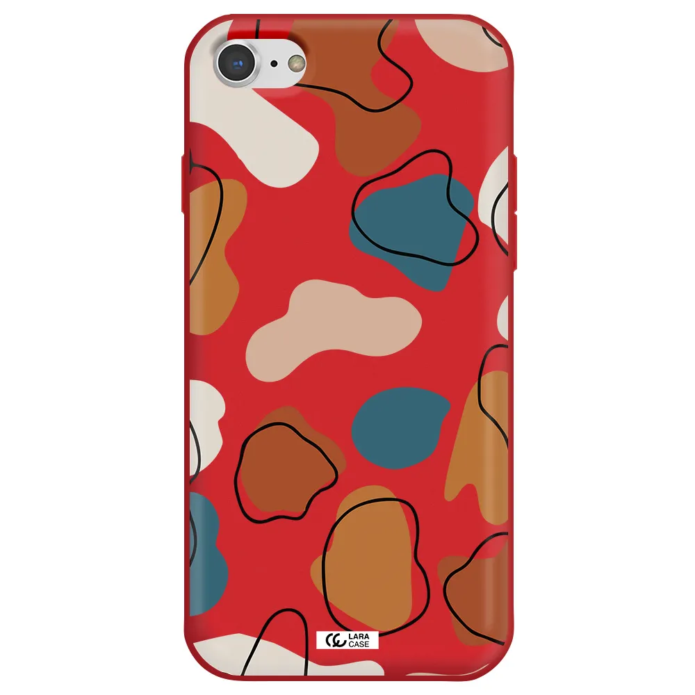 Boho Art Apple iPhone 8 Silicone Imperial Red Case