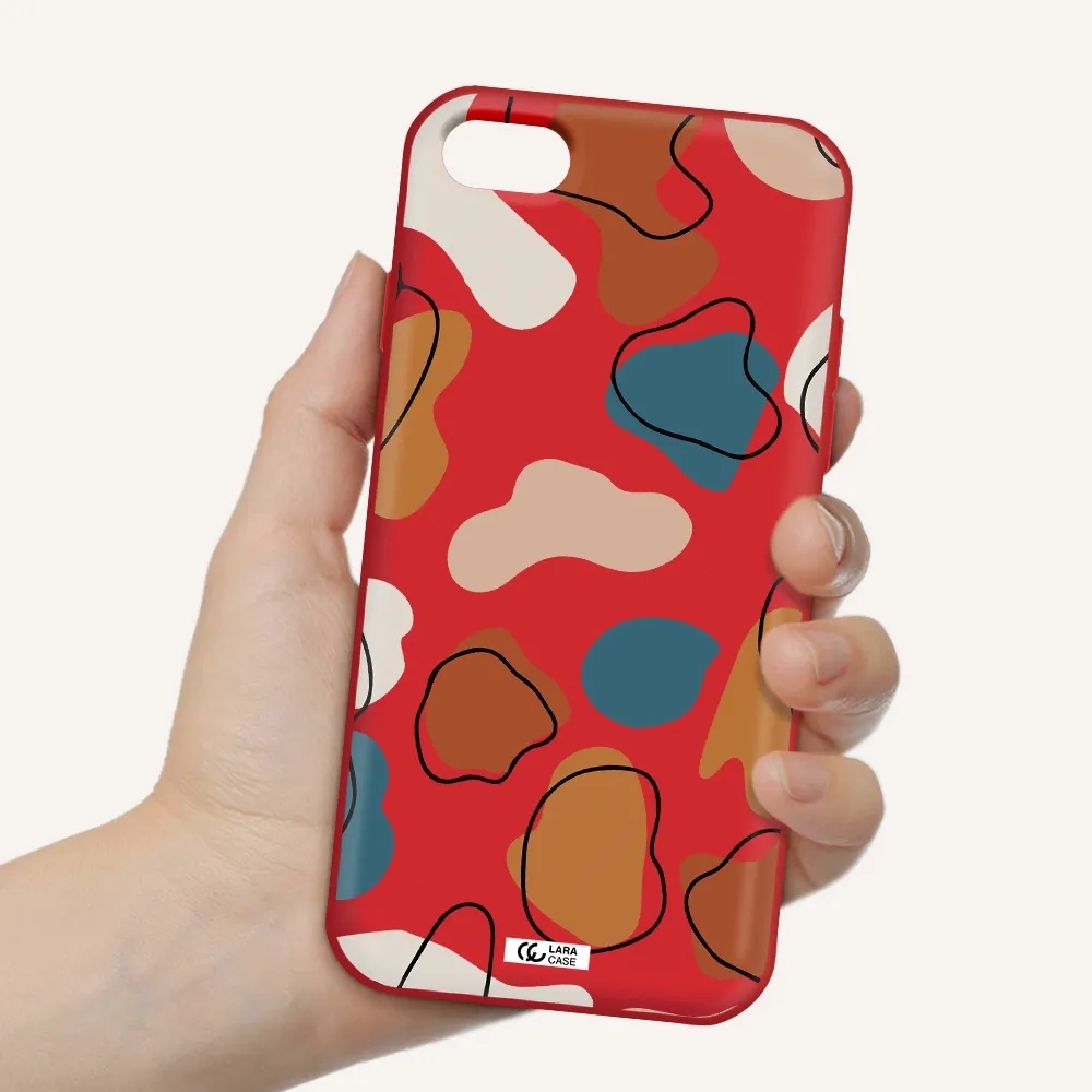 Boho Art Apple iPhone 8 Silicone Imperial Red Case