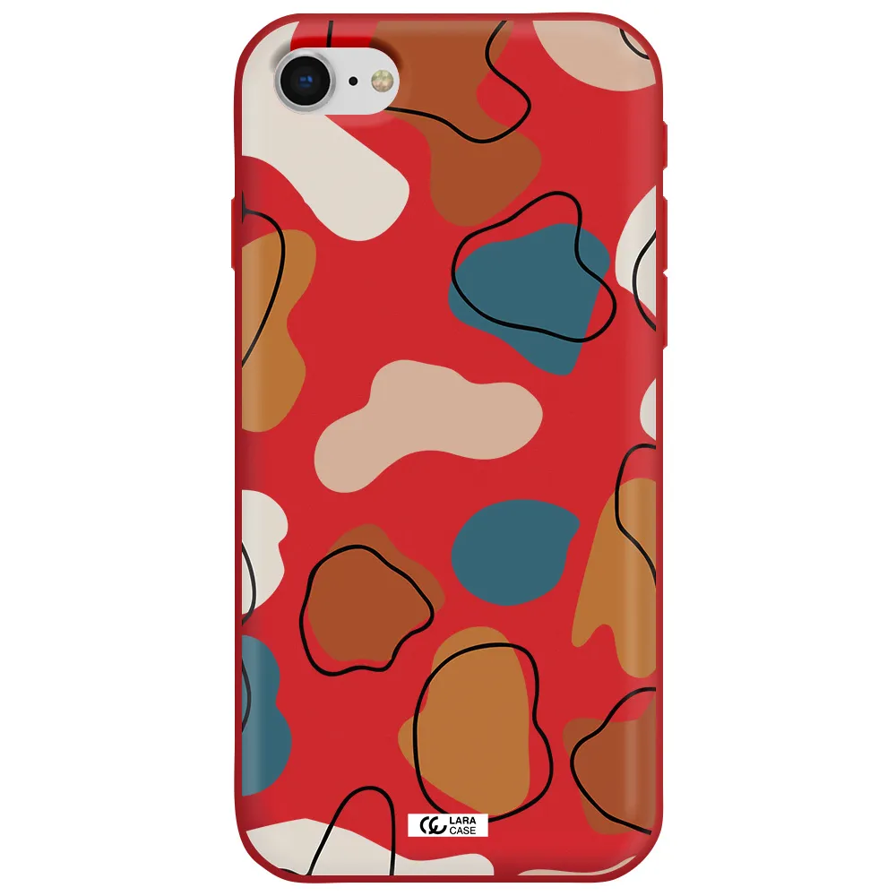Boho Art Apple iPhone se 2020 Silicone Imperial Red Case