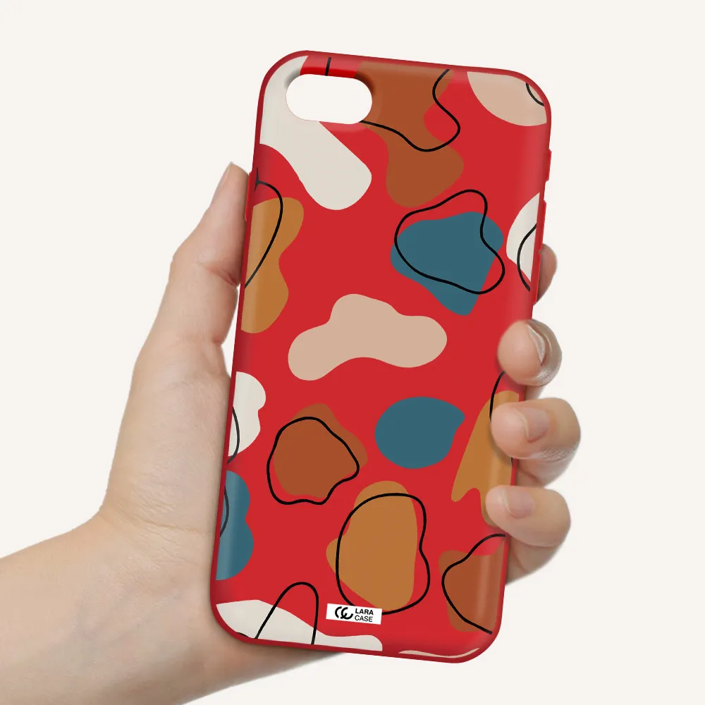 Boho Art Apple iPhone se 2020 Silicone Imperial Red Case