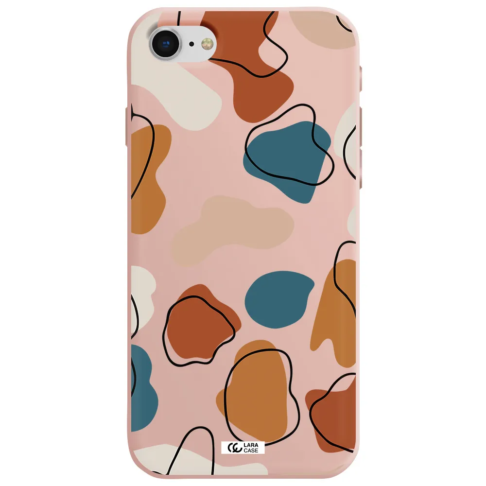 Boho Art Apple iPhone se 2020 Silicone pastel pink Case