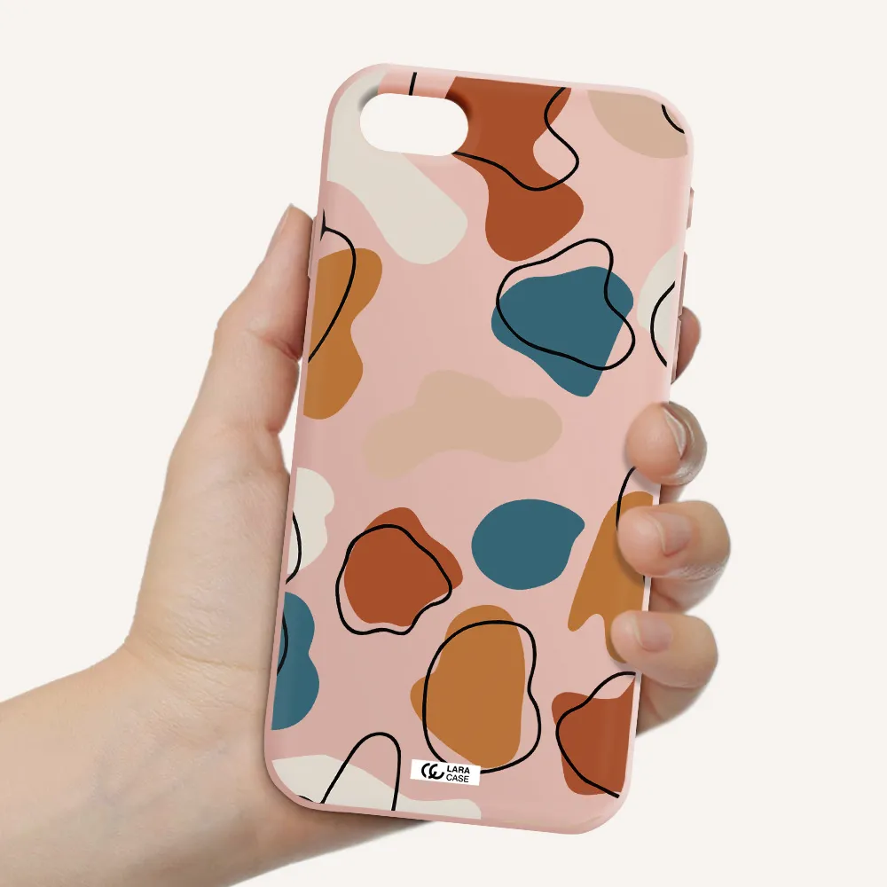 Boho Art Apple iPhone se 2020 Silicone pastel pink Case