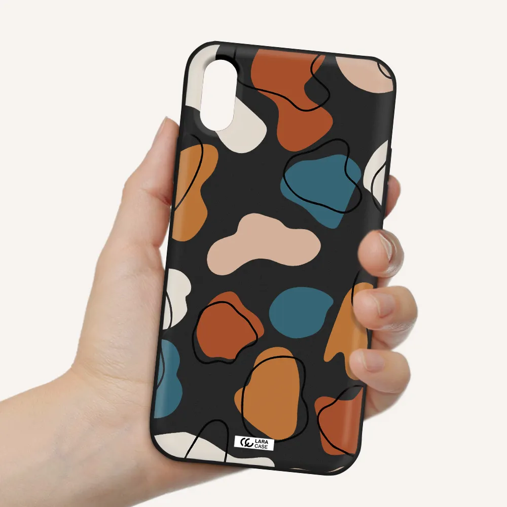 Boho Art Apple iPhone X Silicone black Case