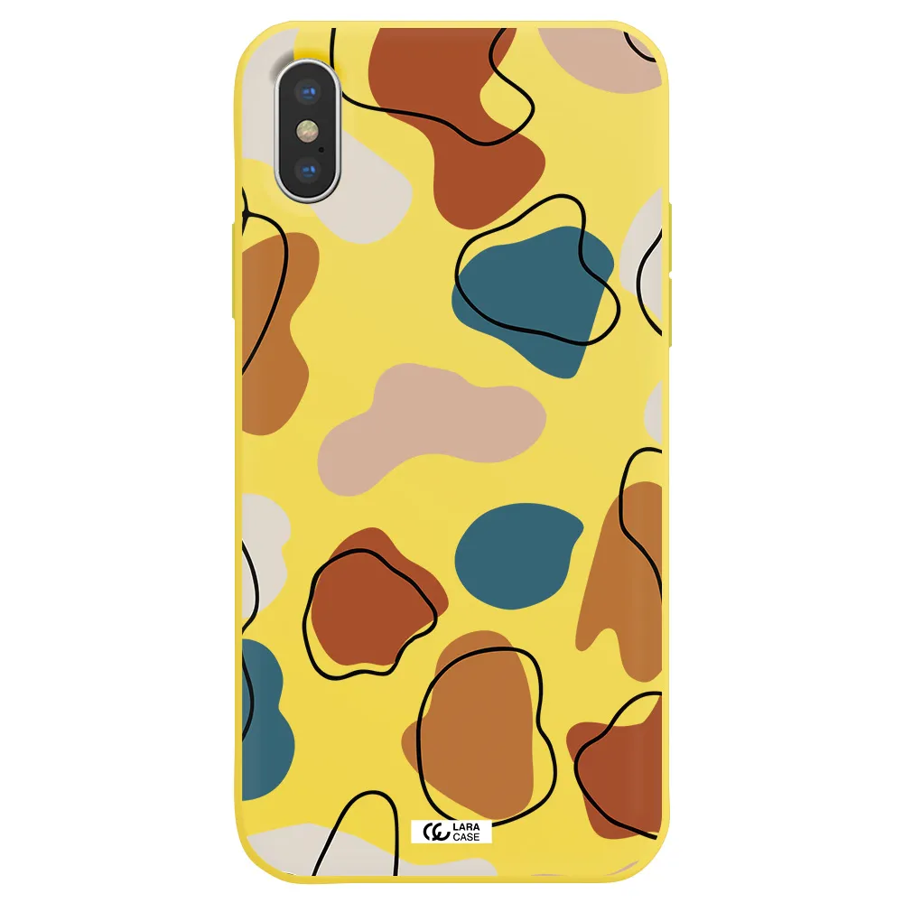 Boho Art Apple iPhone X Silicone canary yellow Case
