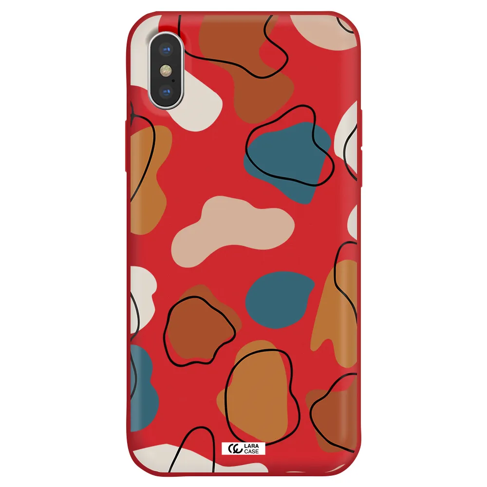 Boho Art Apple iPhone X Silicone Imperial Red Case