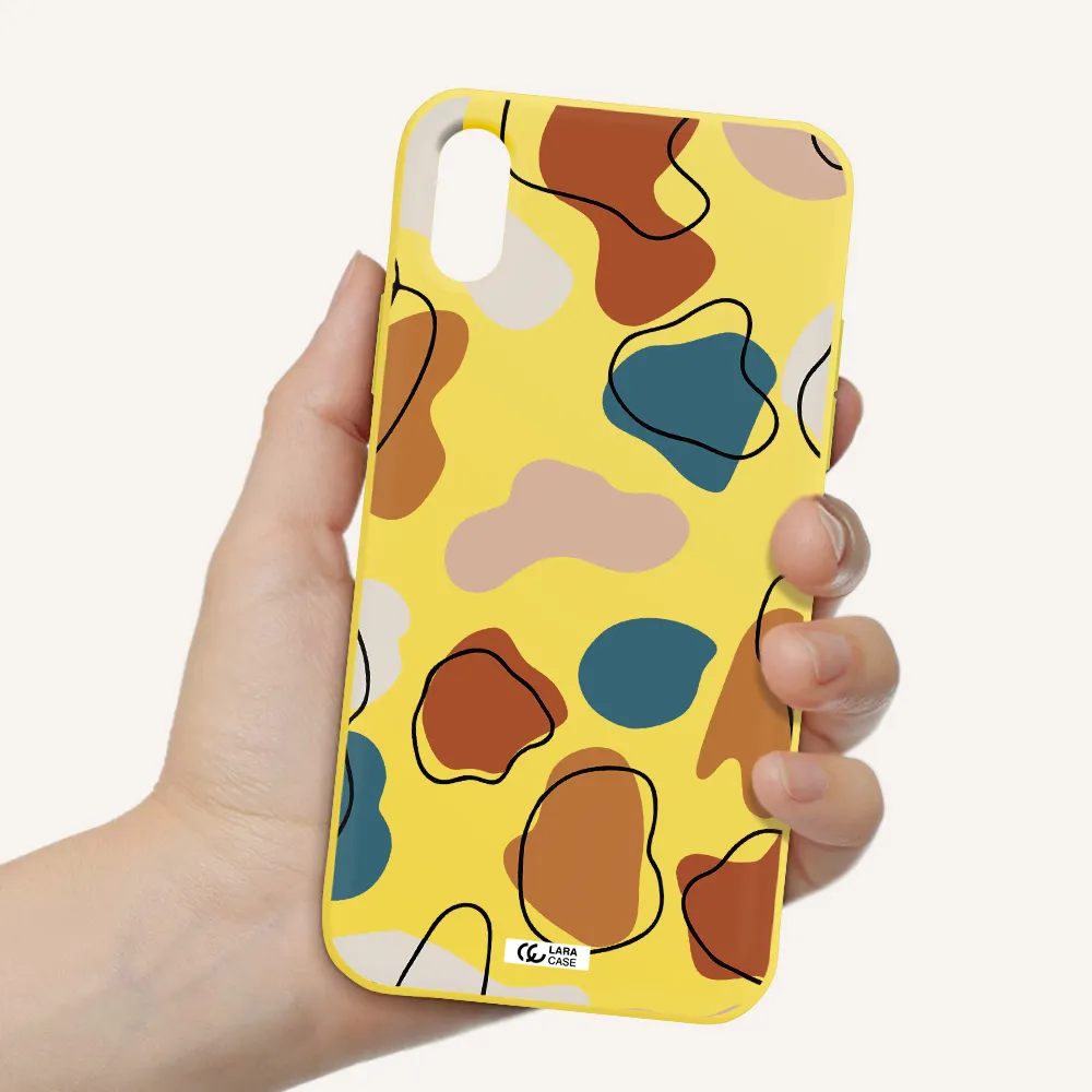 Boho Art Apple iPhone XS Silicone canary yellow Case