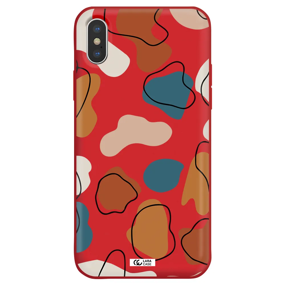 Boho Art Apple iPhone XS Silicone Imperial Red Case