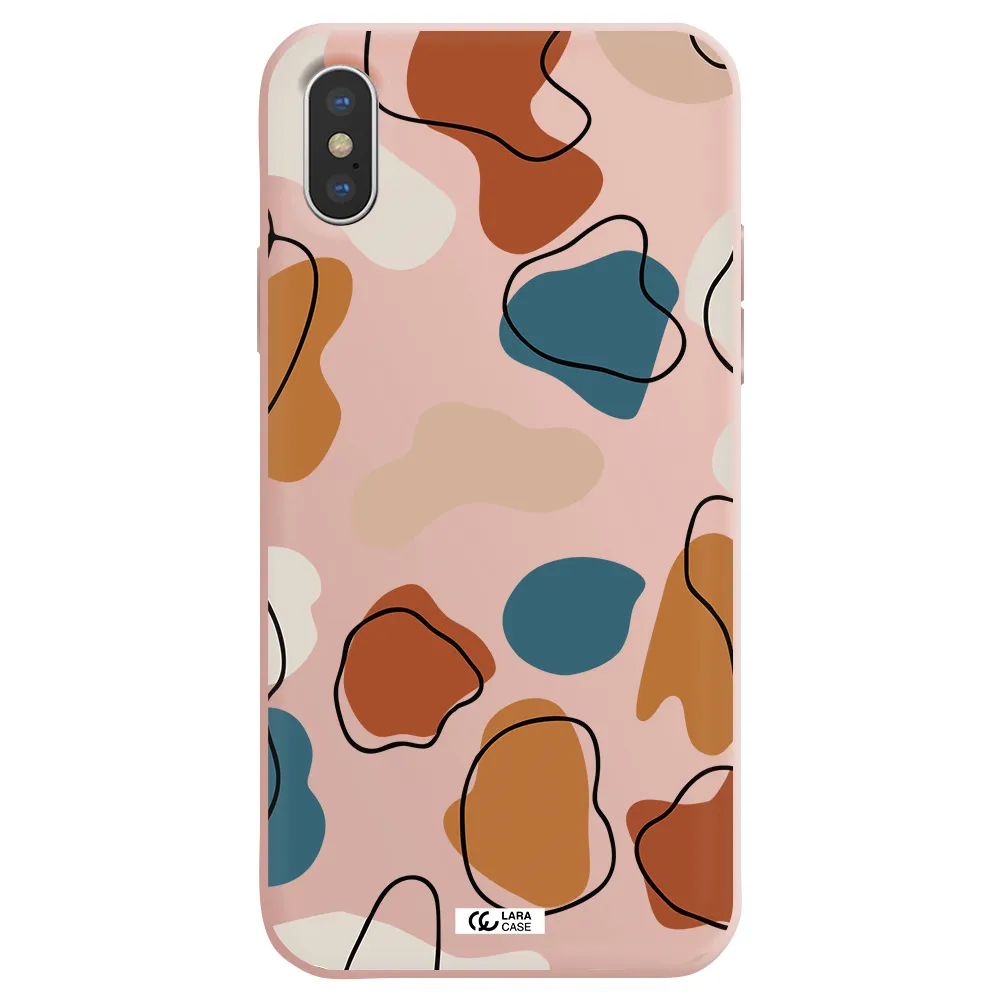 Boho Art Apple iPhone XS Silicone pastel pink Case