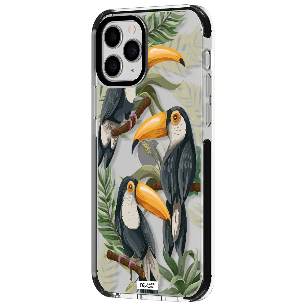 Tropical Bird Apple iPhone 11 pro impact black border Case