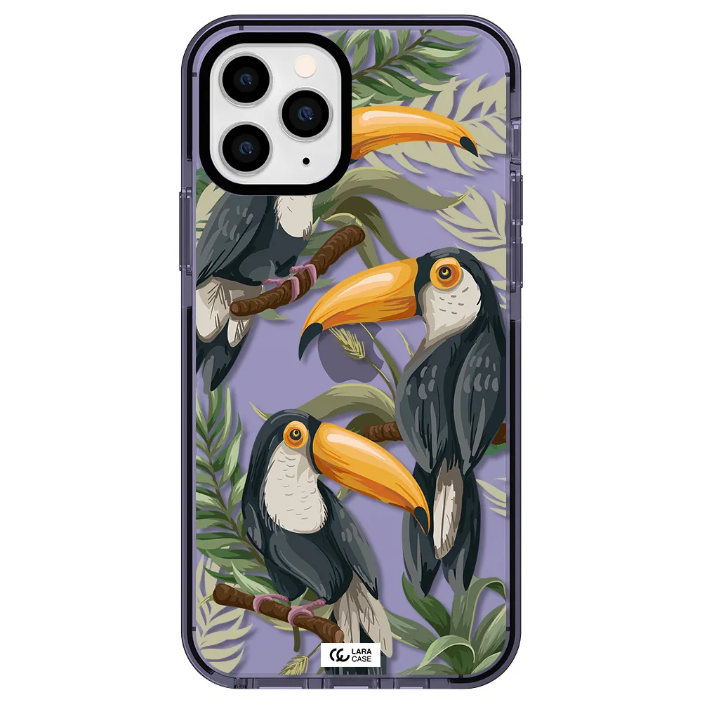 Tropical Bird Apple iPhone 11 pro max impact Lilac Case