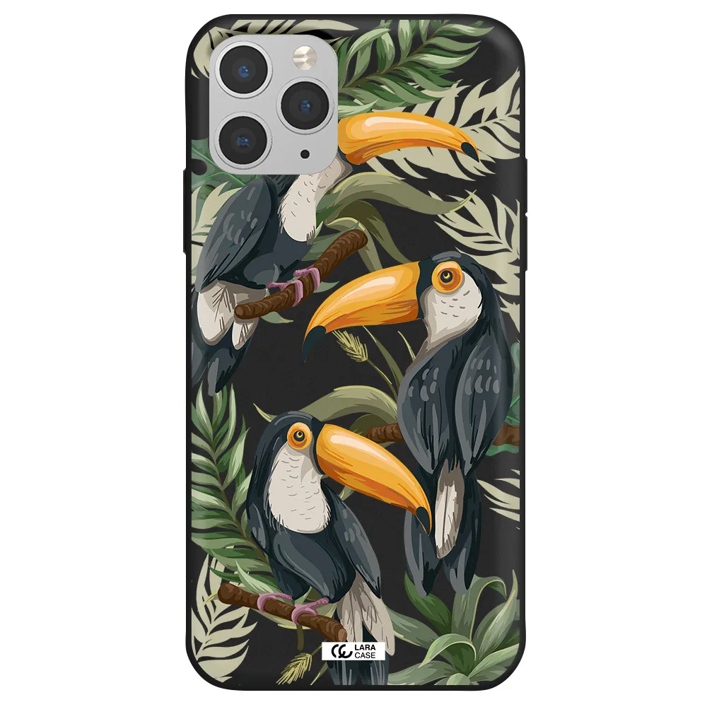 Tropical Bird Apple iPhone 11 pro max Silicone black Case
