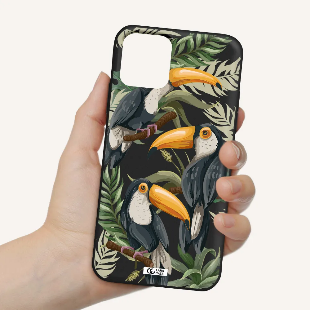 Tropical Bird Apple iPhone 11 pro max Silicone black Case