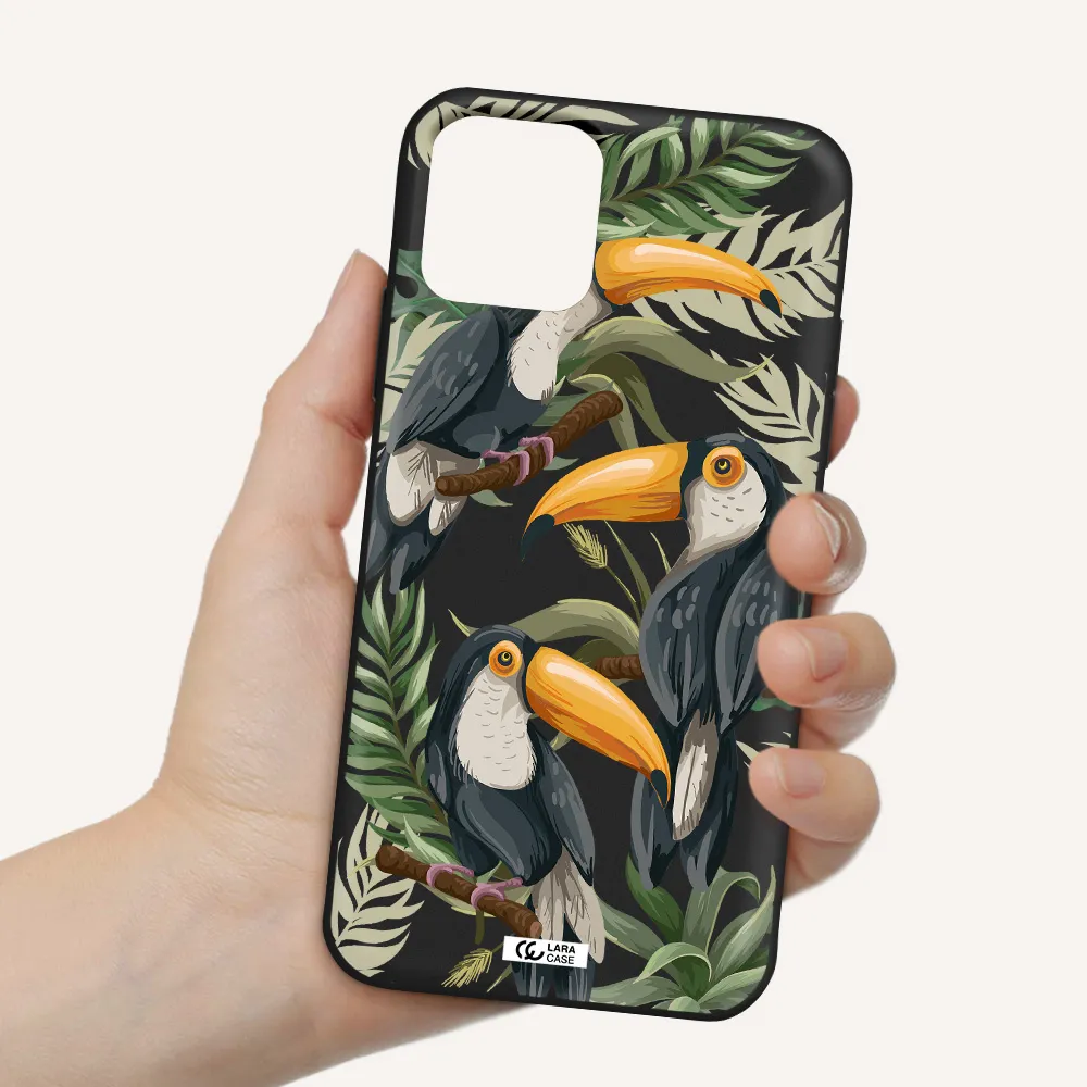 Tropical Bird Apple iPhone 11 pro Silicone black Case