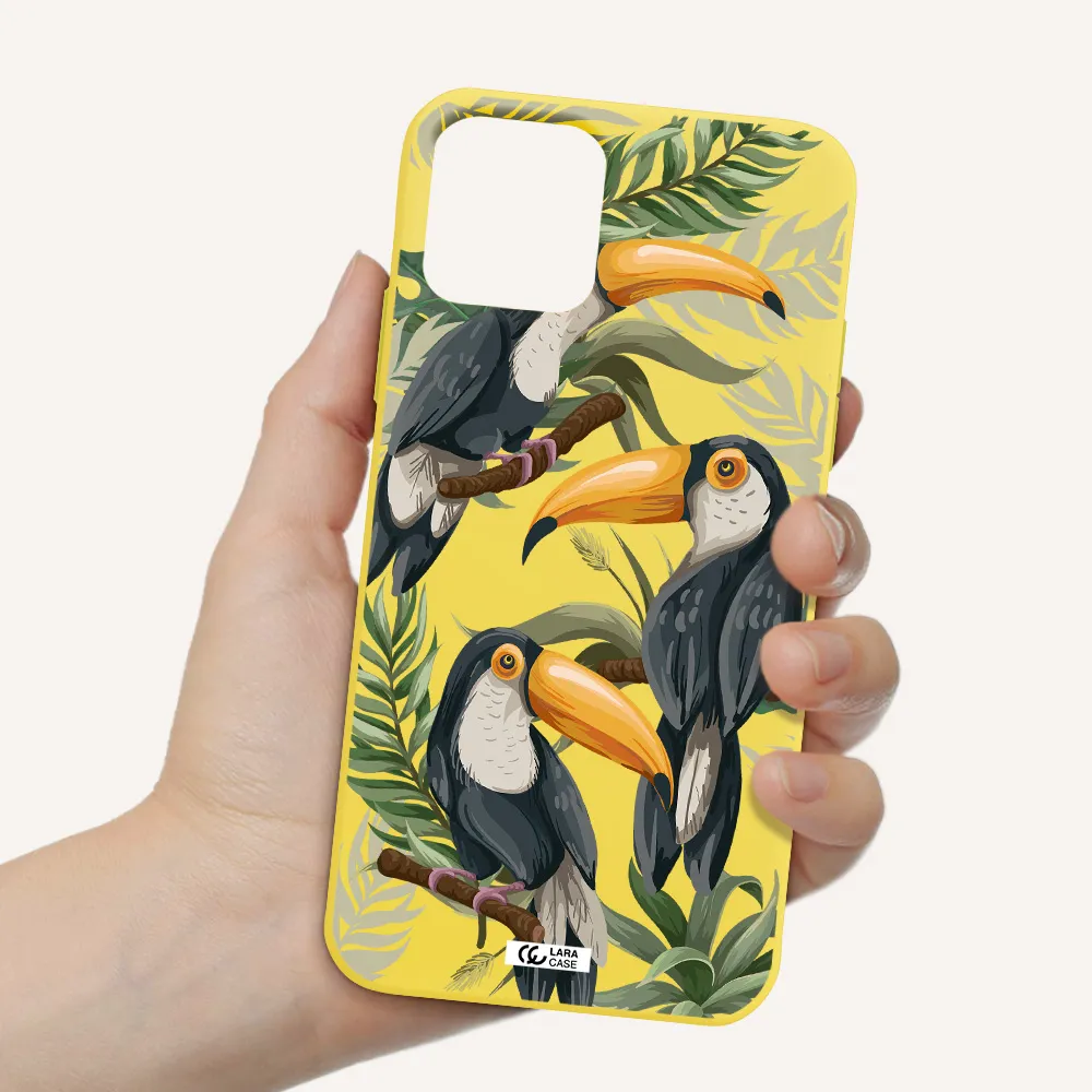 Tropical Bird Apple iPhone 11 pro Silicone canary yellow Case
