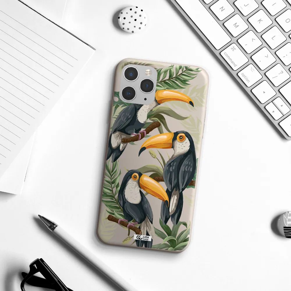 Tropical Bird Apple iPhone 11 pro Silicone Stone Case