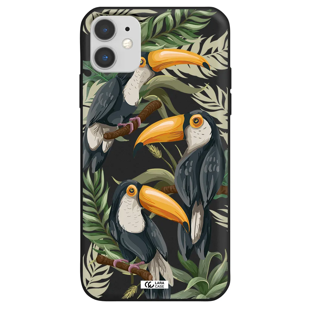 Tropical Bird Apple iPhone 11 Silicone black Case