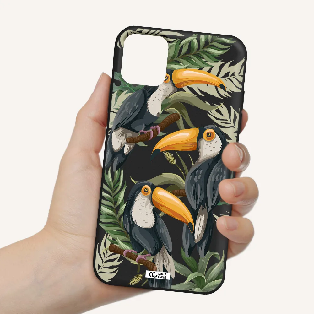 Tropical Bird Apple iPhone 11 Silicone black Case