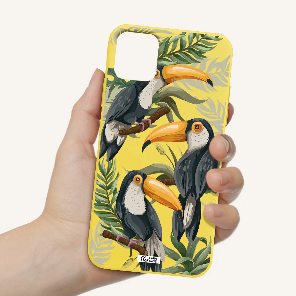 Tropical Bird Apple iPhone 11 Silicone canary yellow Case