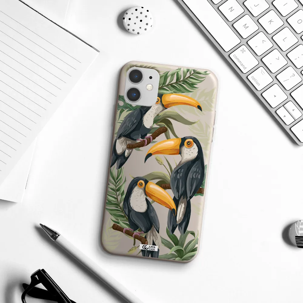 Tropical Bird Apple iPhone 11 Silicone Stone Case