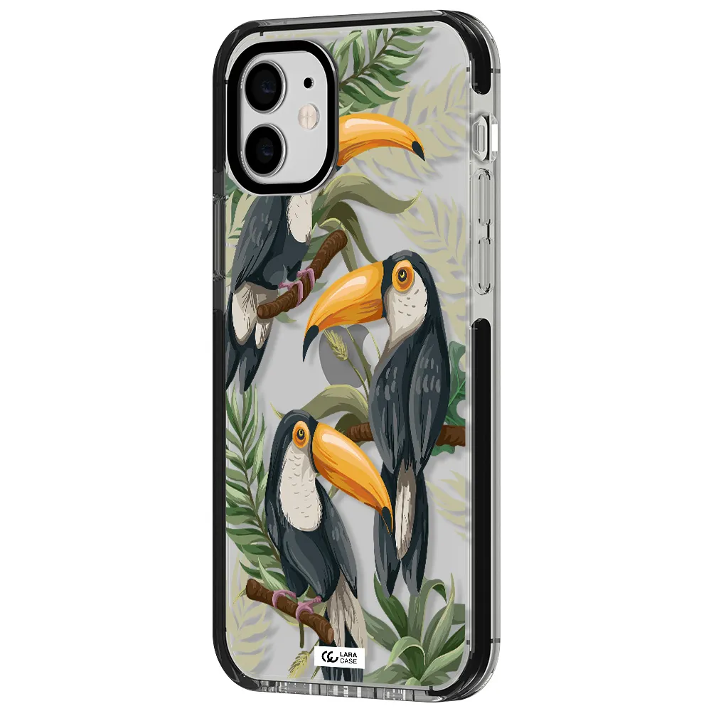 Tropical Bird Apple iPhone 12 impact black border Case
