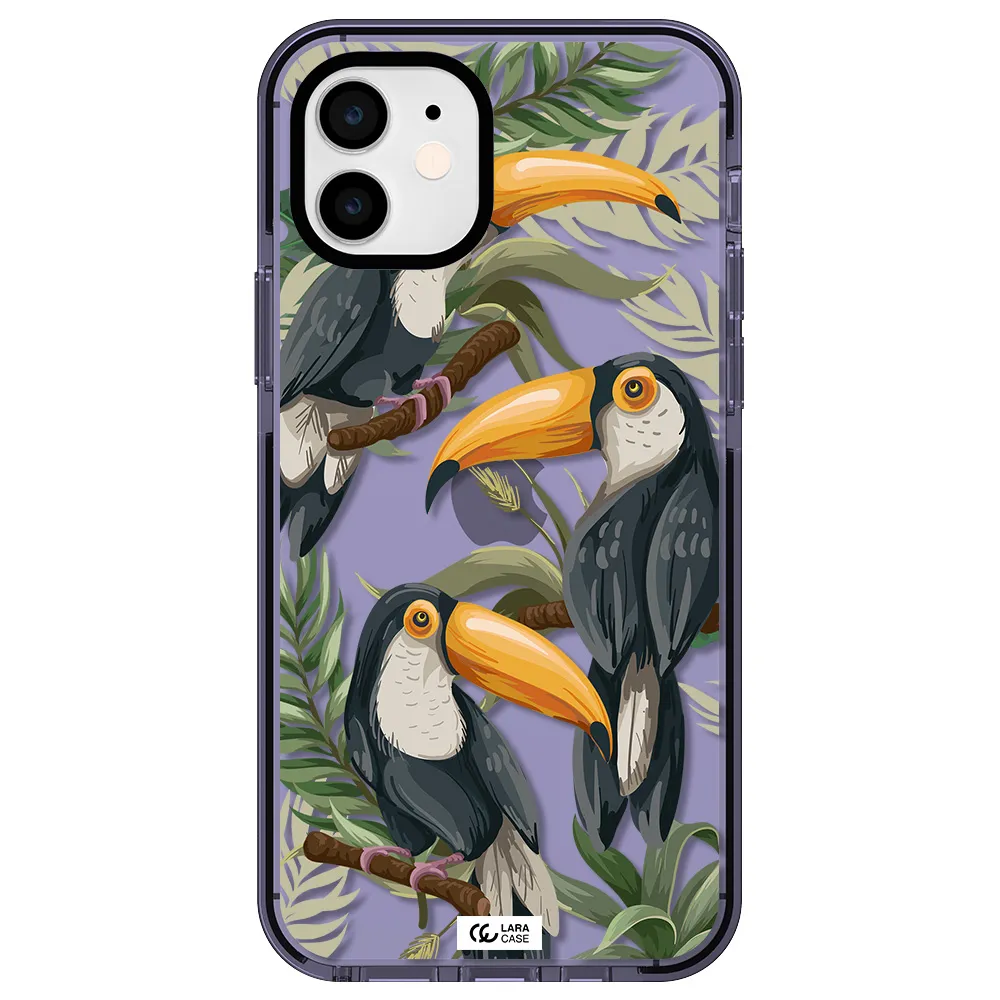 Tropical Bird Apple iPhone 12 impact Lilac Case
