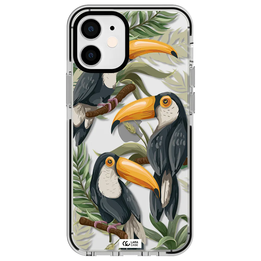 Tropical Bird Apple iPhone 12 mini impact black border Case