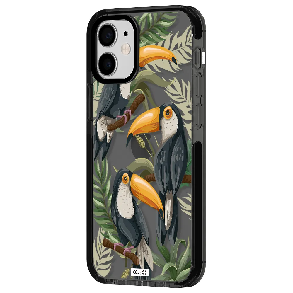 Tropical Bird Apple iPhone 12 mini impact Smoke Black Case