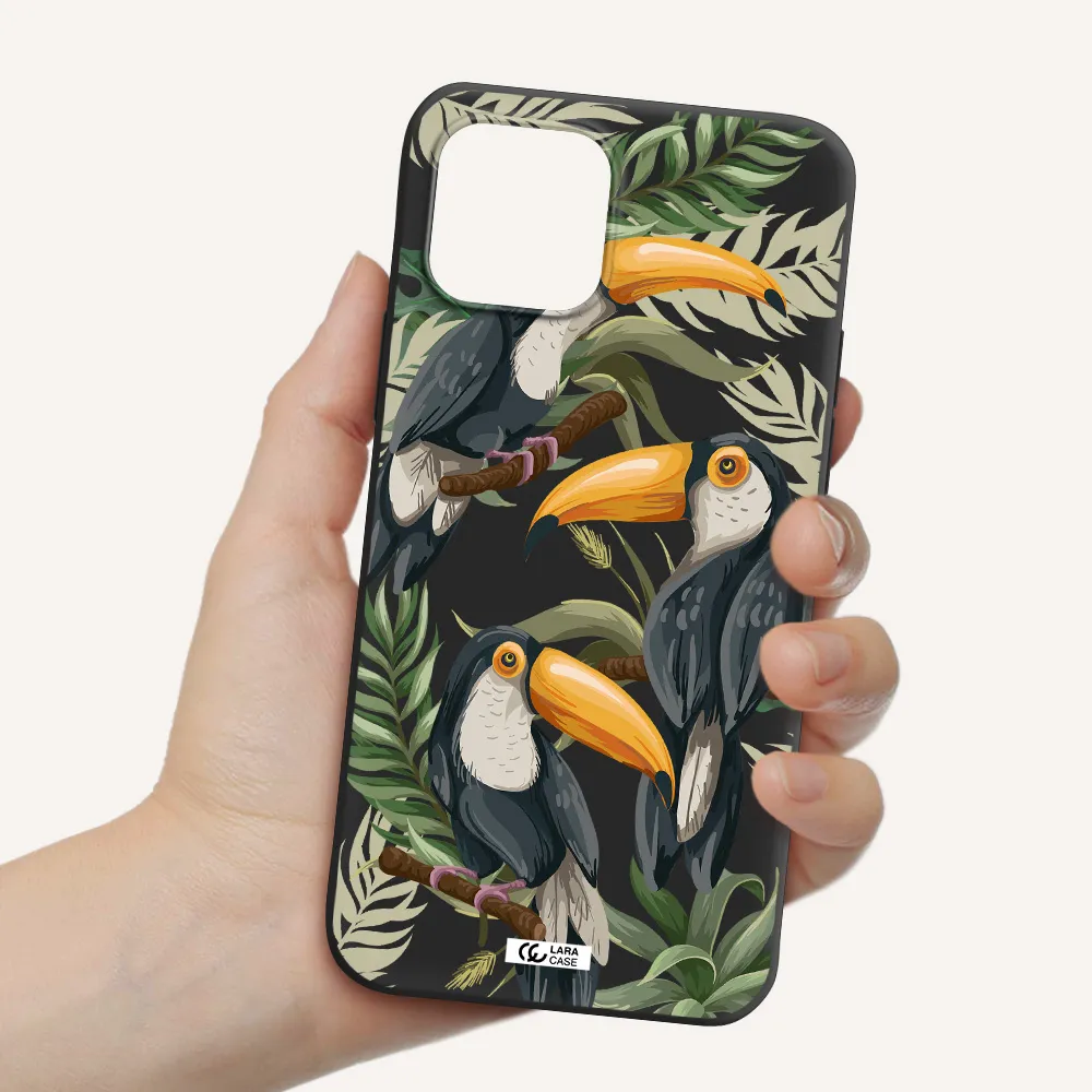 Tropical Bird Apple iPhone 12 mini Silicone black Case