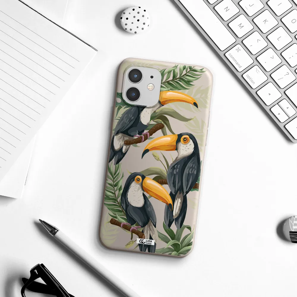 Tropical Bird Apple iPhone 12 mini Silicone Stone Case