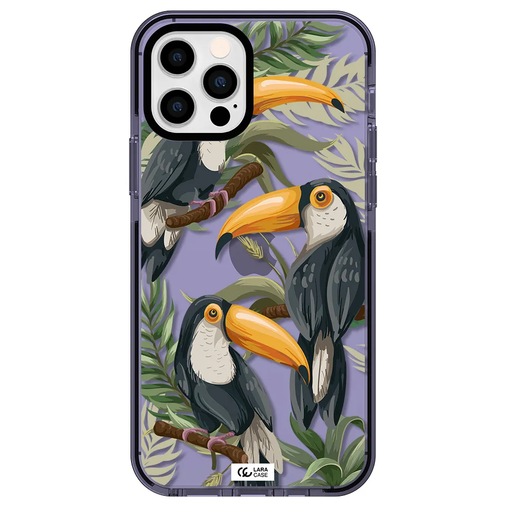 Tropical Bird Apple iPhone 12 pro impact Lilac Case