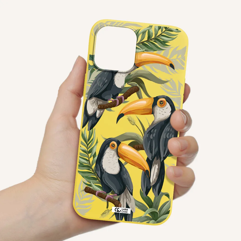 Tropical Bird Apple iPhone 12 pro max Silicone canary yellow Case