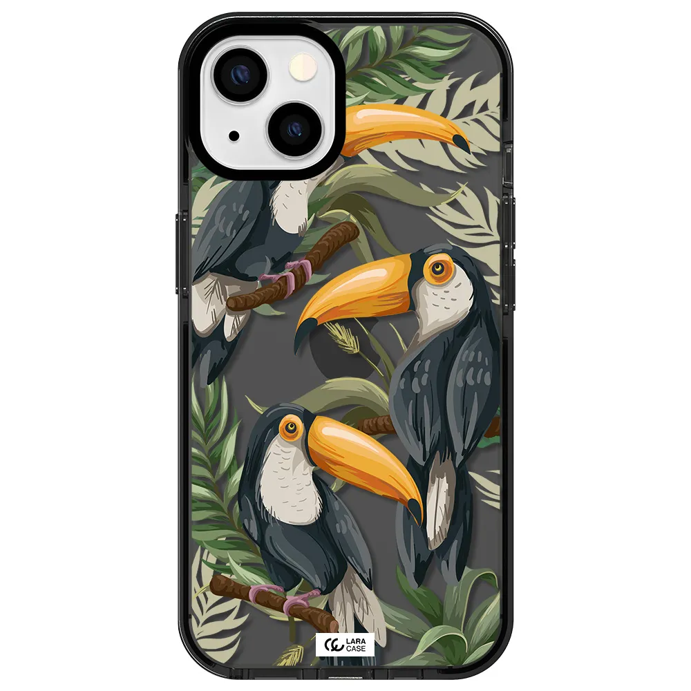 Tropical Bird Apple iPhone 13 impact Smoke Black Case