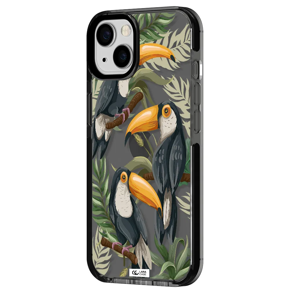 Tropical Bird Apple iPhone 13 impact Smoke Black Case