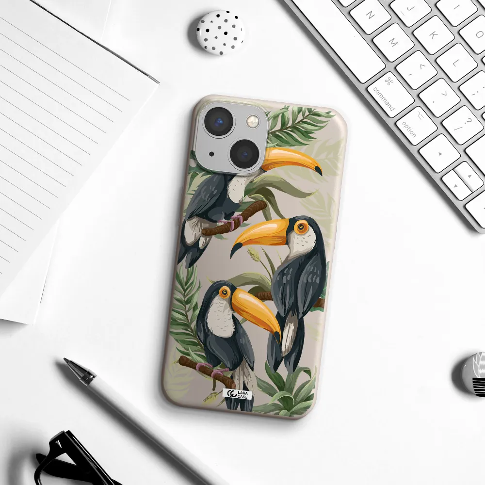 Tropical Bird Apple iPhone 13 mini Silicone Stone Case