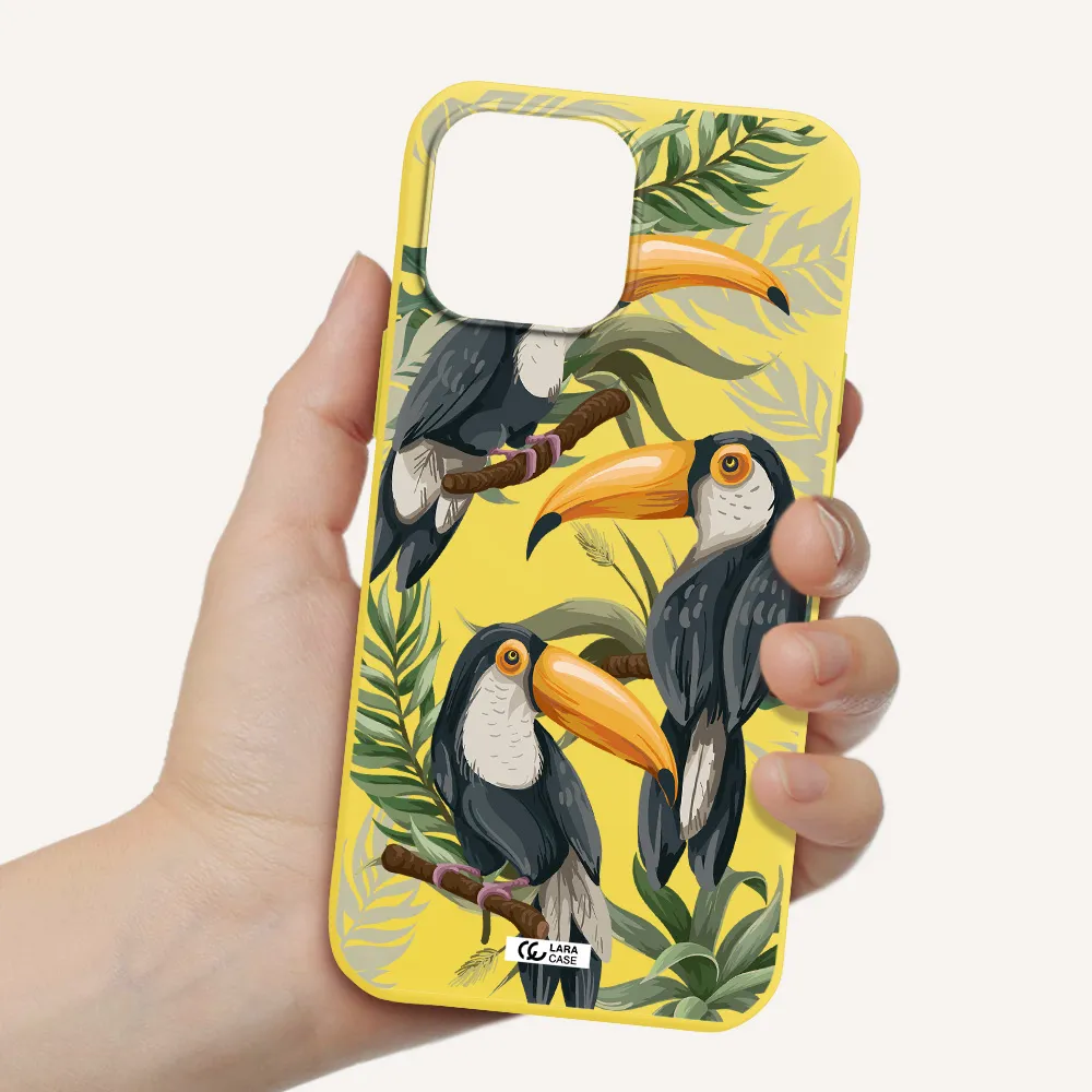 Tropical Bird Apple iPhone 13 Pro Max Silicone canary yellow Case