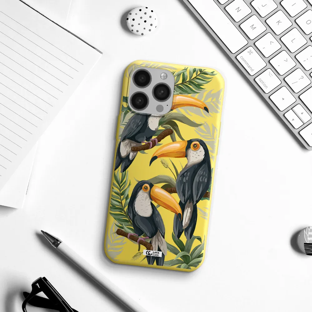 Tropical Bird Apple iPhone 13 Pro Silicone canary yellow Case