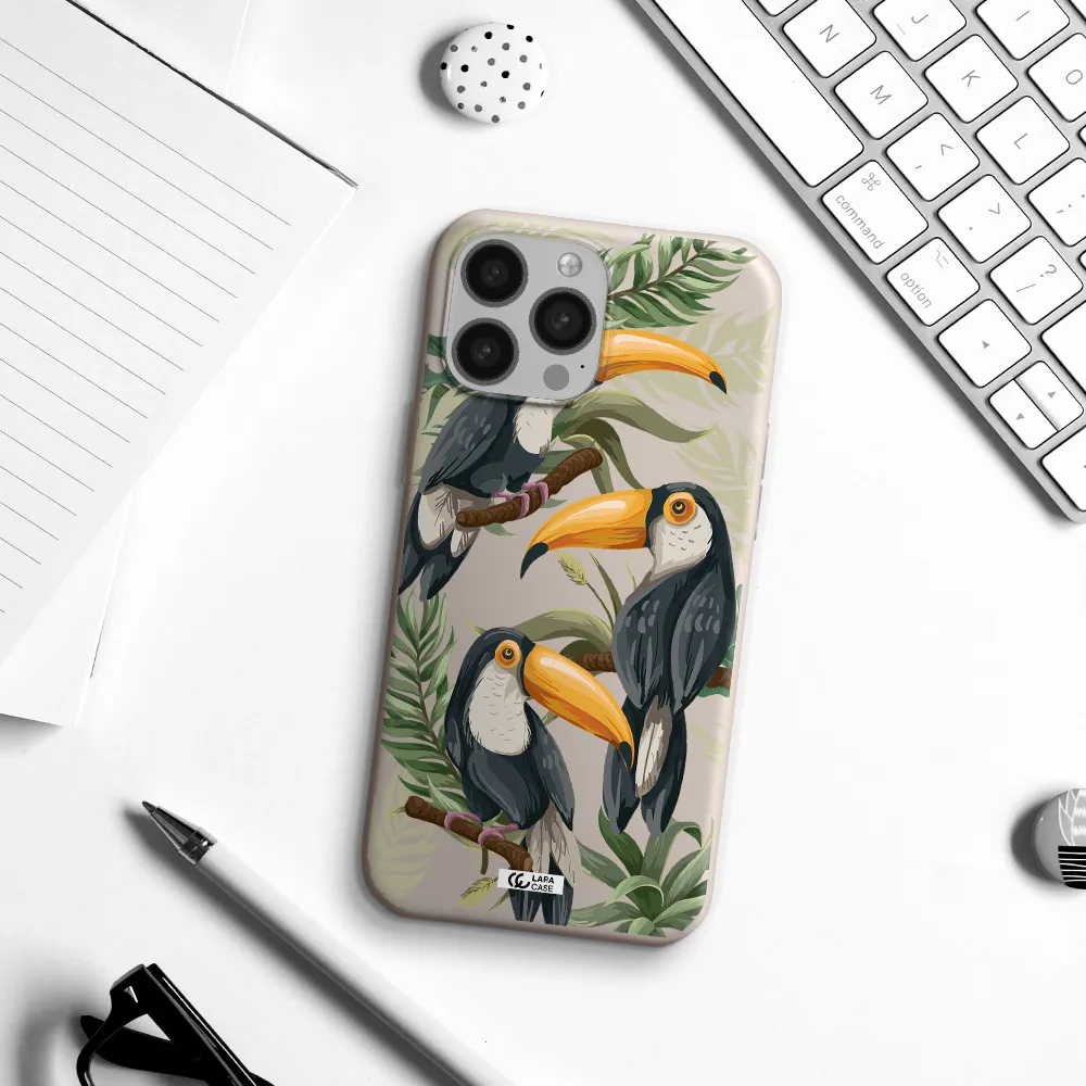 Tropical Bird Apple iPhone 13 Pro Silicone Stone Case