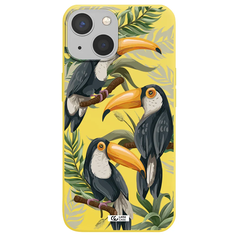 Tropical Bird Apple iPhone 13 Silicone canary yellow Case