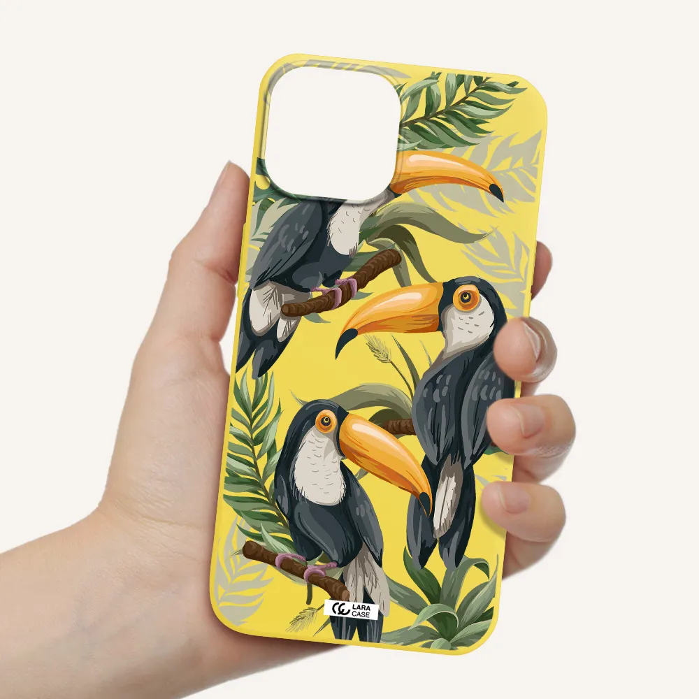 Tropical Bird Apple iPhone 13 Silicone canary yellow Case