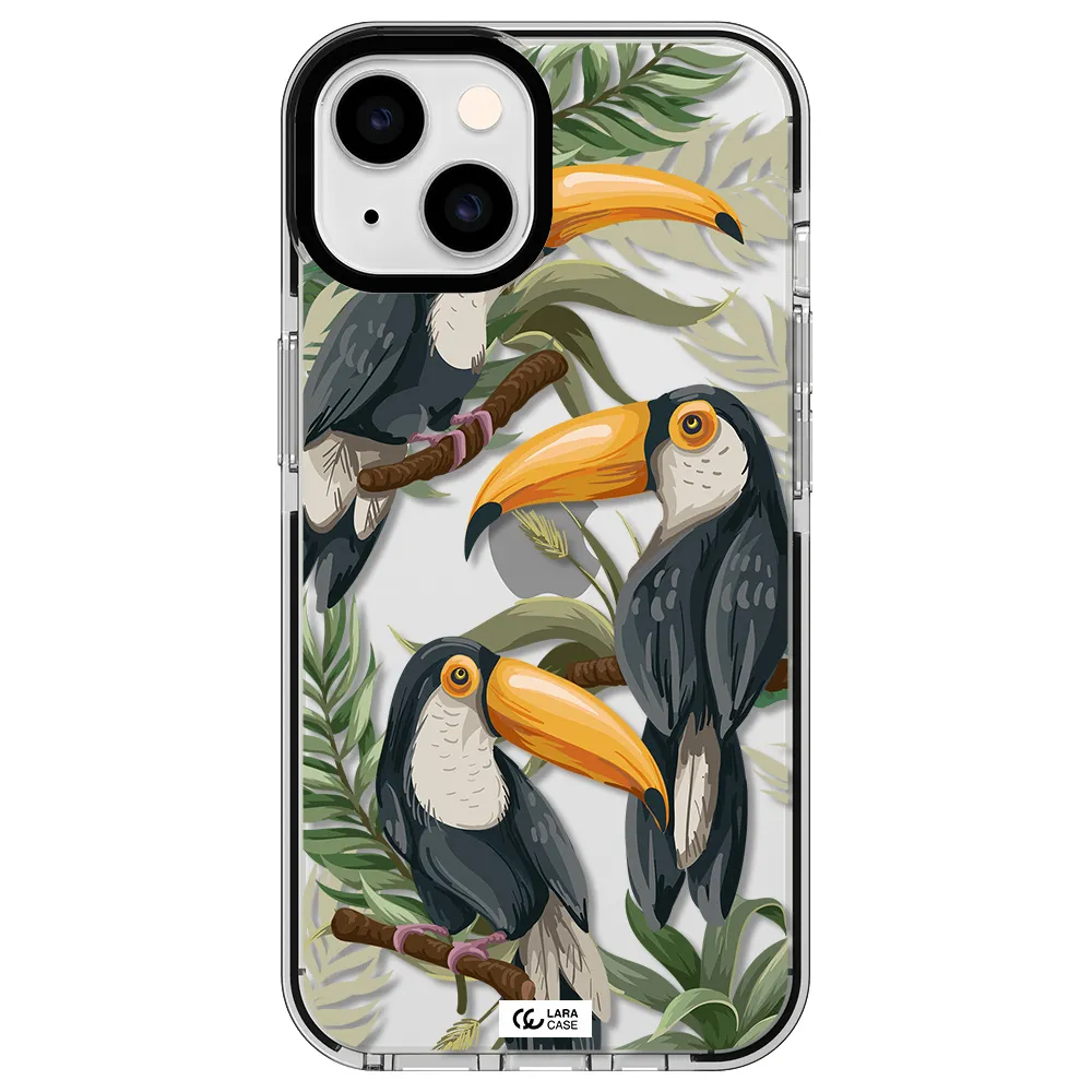 Tropical Bird Apple iPhone 14 impact black border Case