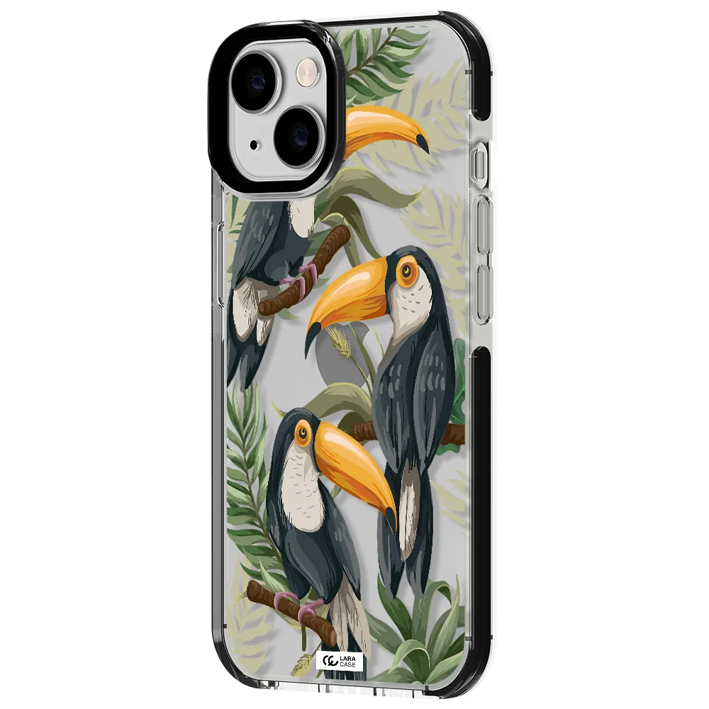 Tropical Bird Apple iPhone 14 impact black border Case
