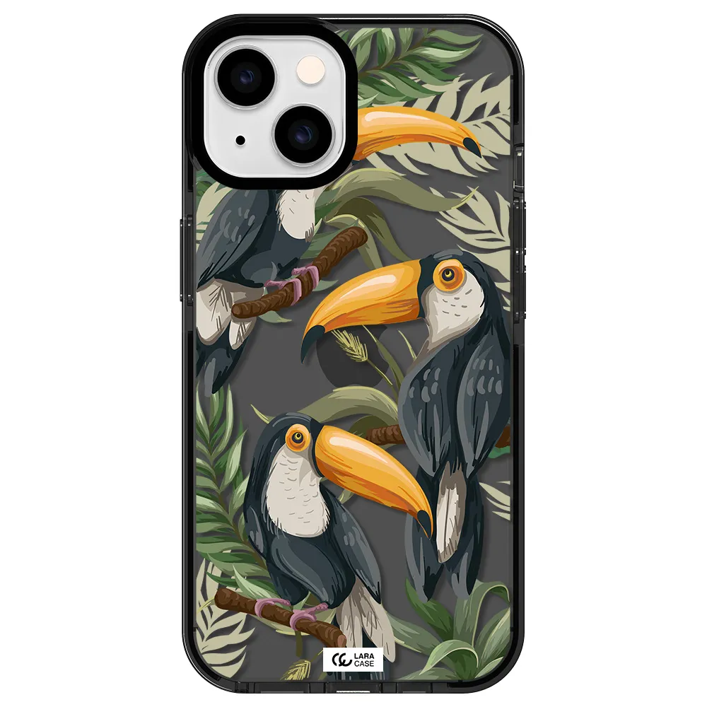 Tropical Bird Apple iPhone 14 impact Smoke Black Case