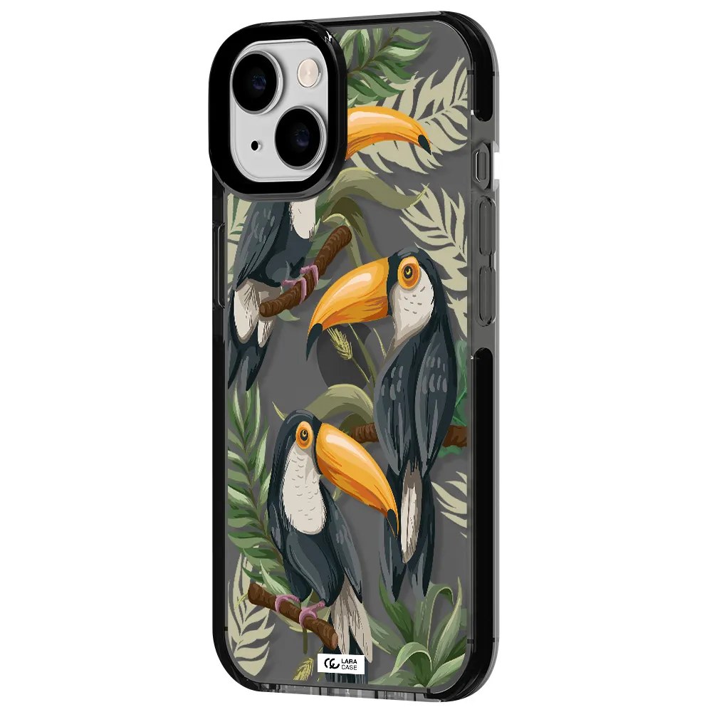 Tropical Bird Apple iPhone 14 impact Smoke Black Case